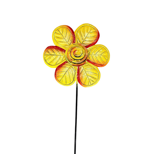 3-D Yellow Flower Garden Stake