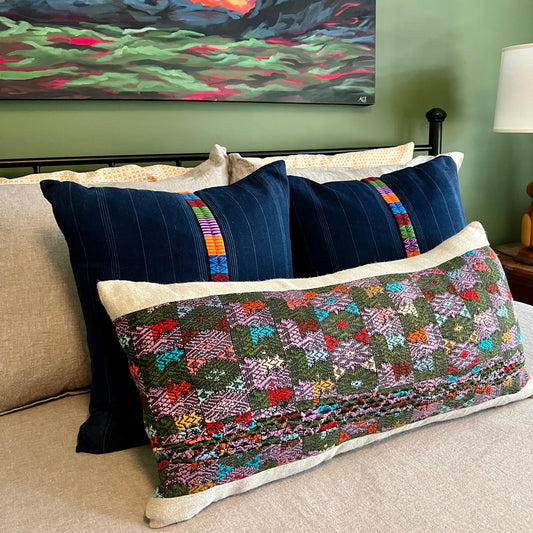 Huipil & Hemp Throw Pillow Cover
