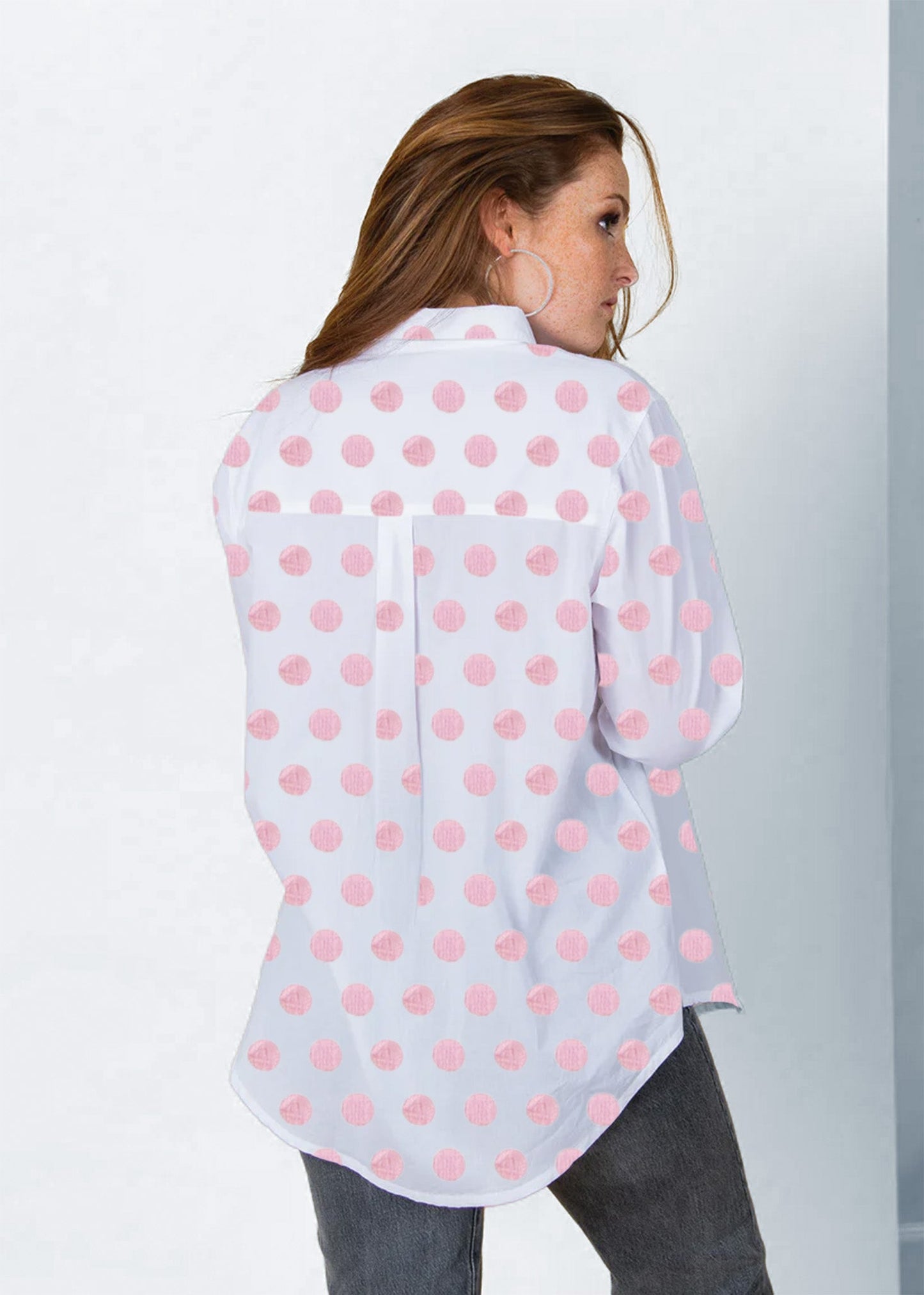 Good Boyfriend Shirt - True Dot White & Tickled Pink
