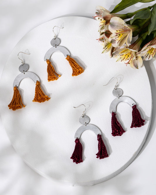 Aluminum Arch Tassel Earrings