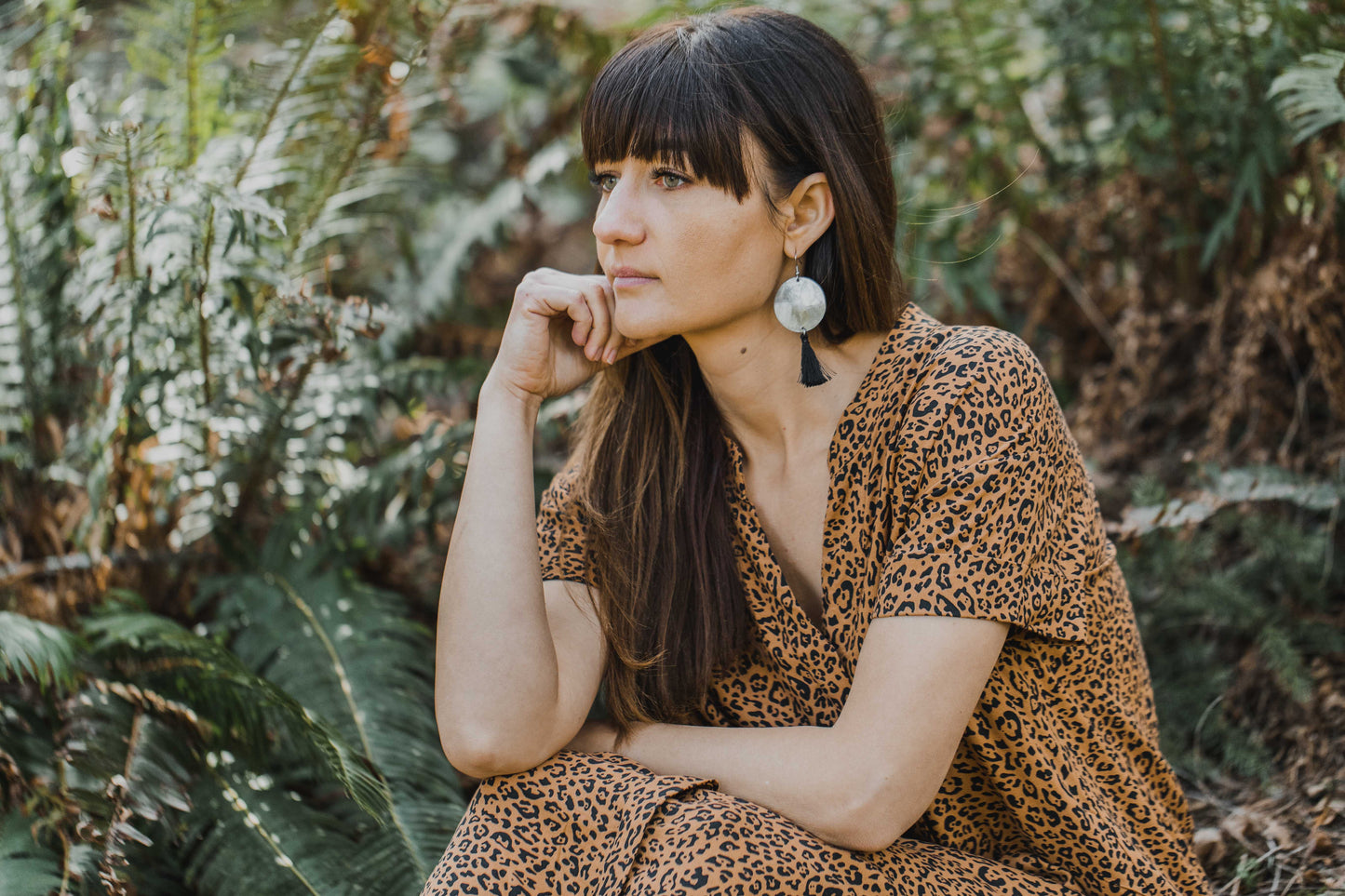 Bottle Cap Tassel Earrings