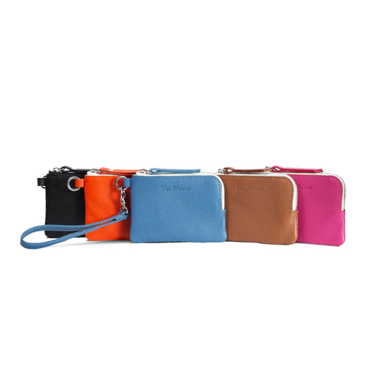 Gina Leather Top Zip Wallet - 5 Color Options