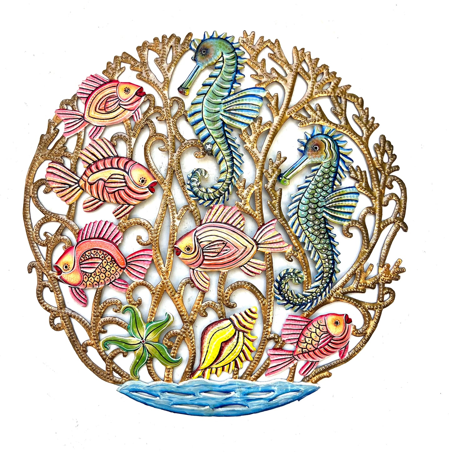 Golden Ocean - Seahorses and Fish