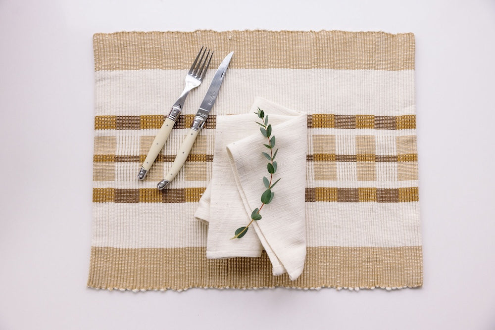 Gonder Handwoven Ethiopian Cotton Placemat | Set of 2