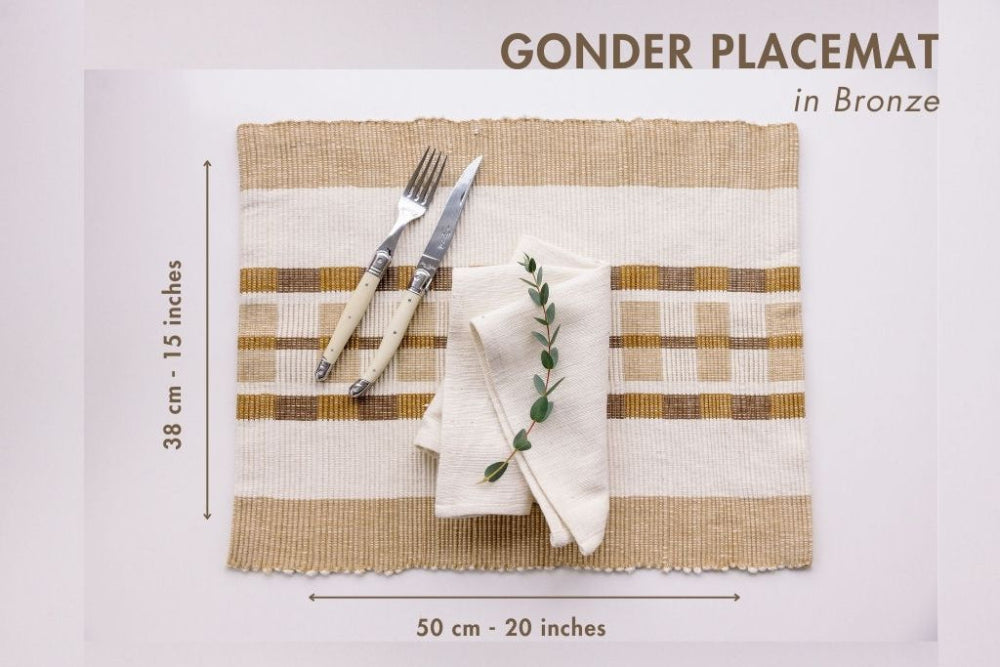 Gonder Handwoven Ethiopian Cotton Placemat | Set of 2