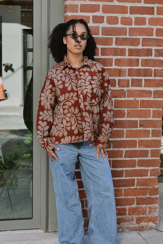 Gwyn Oversized Corduroy Button Up Shirt