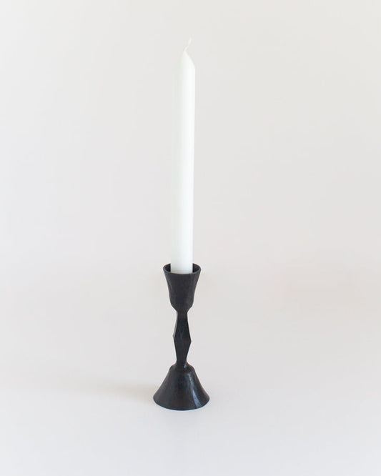 Low Diamond Hand-Forged Iron Candle Stand
