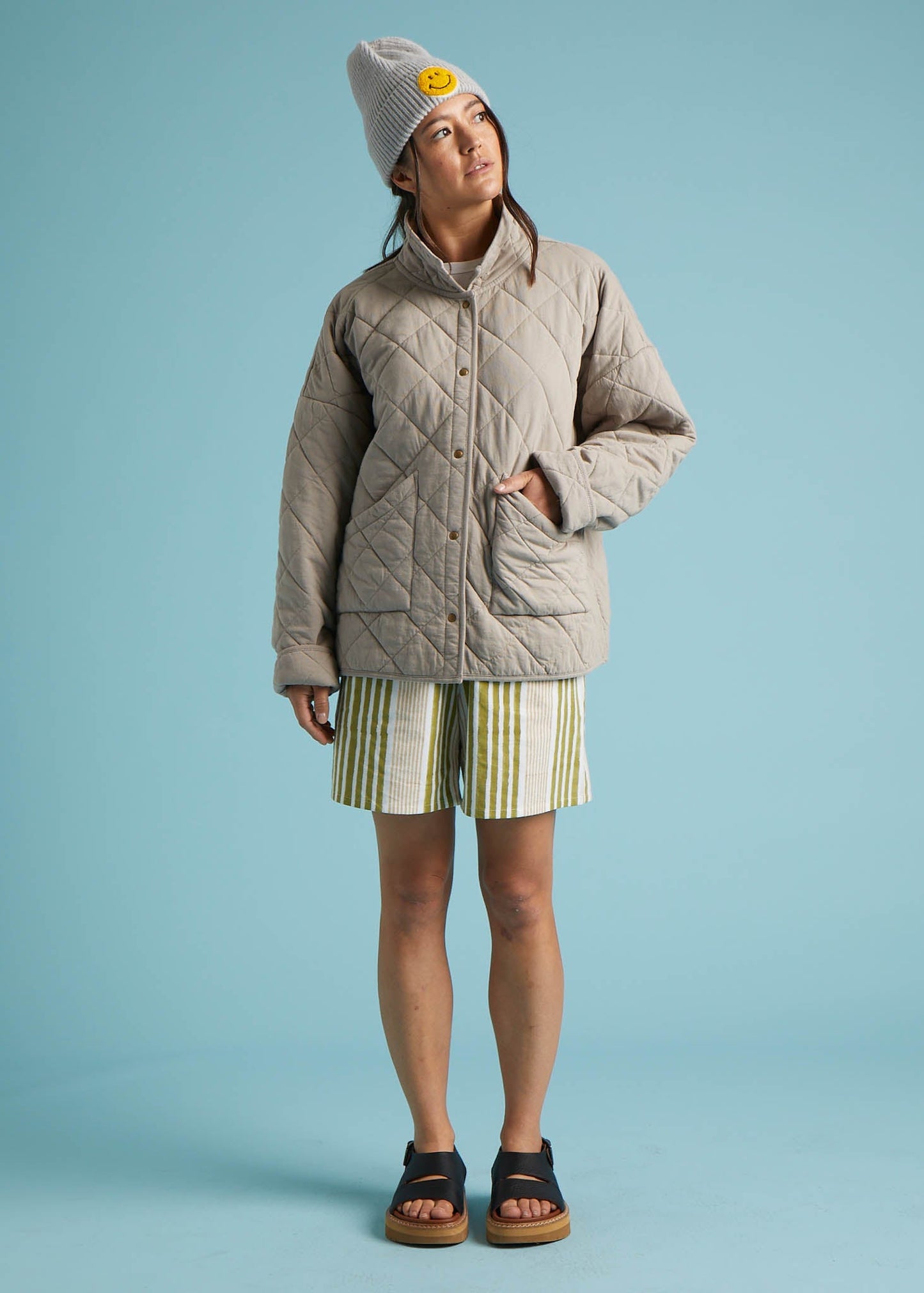 Countryside Quilted Jacket - Pebble - FINAL SALE