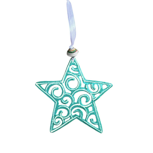 Whimsical Star Ornament - Turquoise