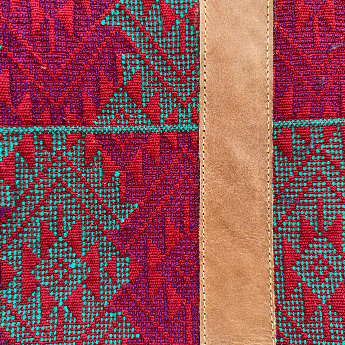 Handwoven Vintage Huipil Leather Tote - One of a Kind