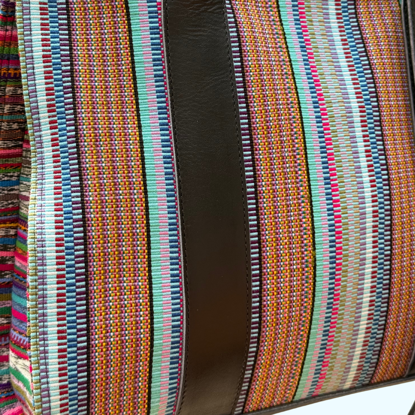 Handwoven Vintage Huipil Leather Tote and Crossbody