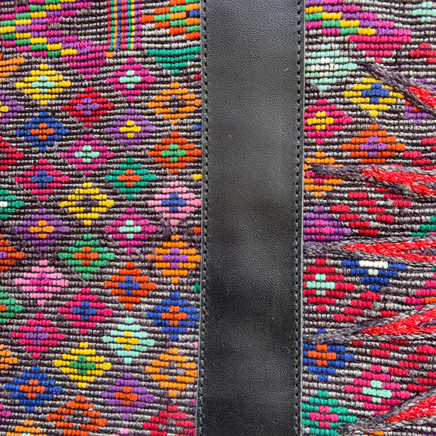 Handwoven Vintage Huipil Leather Tote and Crossbody