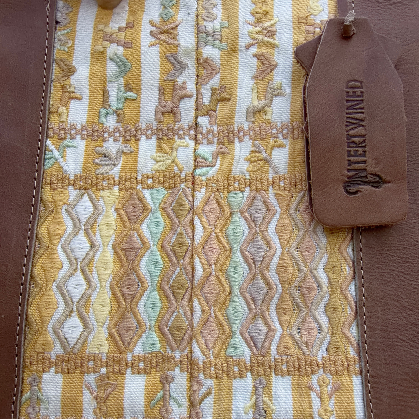 Handwoven Vintage Huipil Leather Tote and Crossbody