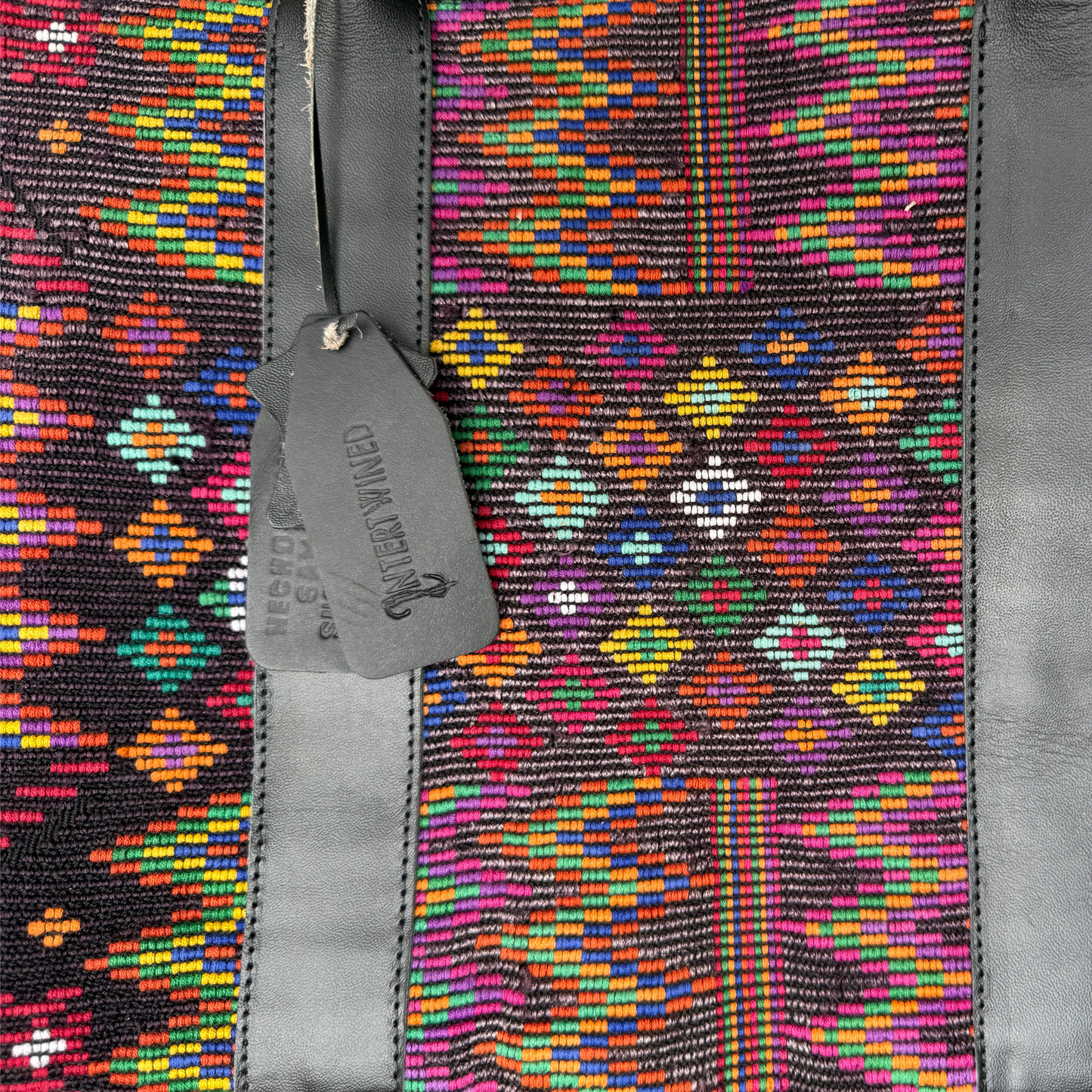 Handwoven Vintage Huipil Leather Tote and Crossbody