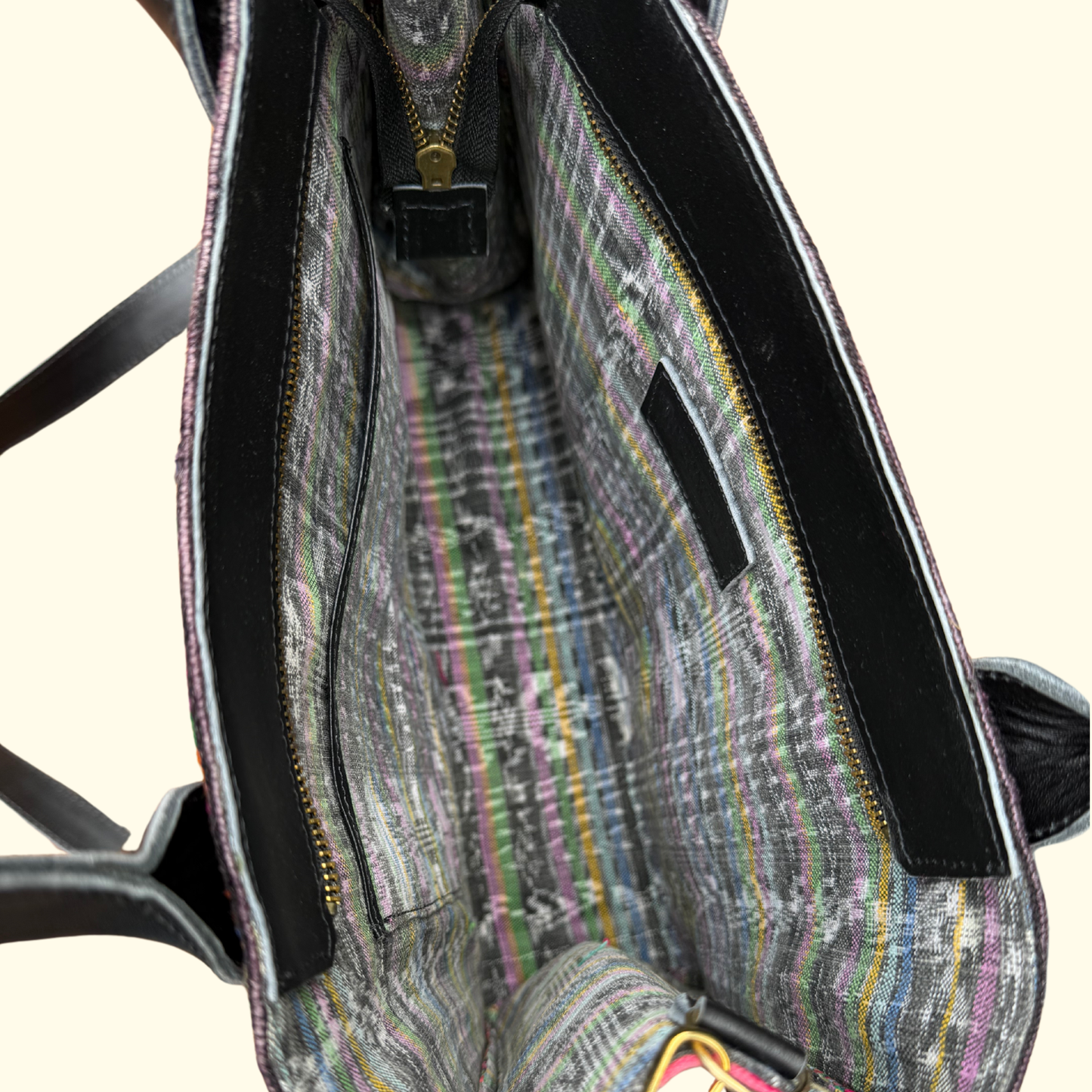 Handwoven Vintage Huipil Leather Tote and Crossbody