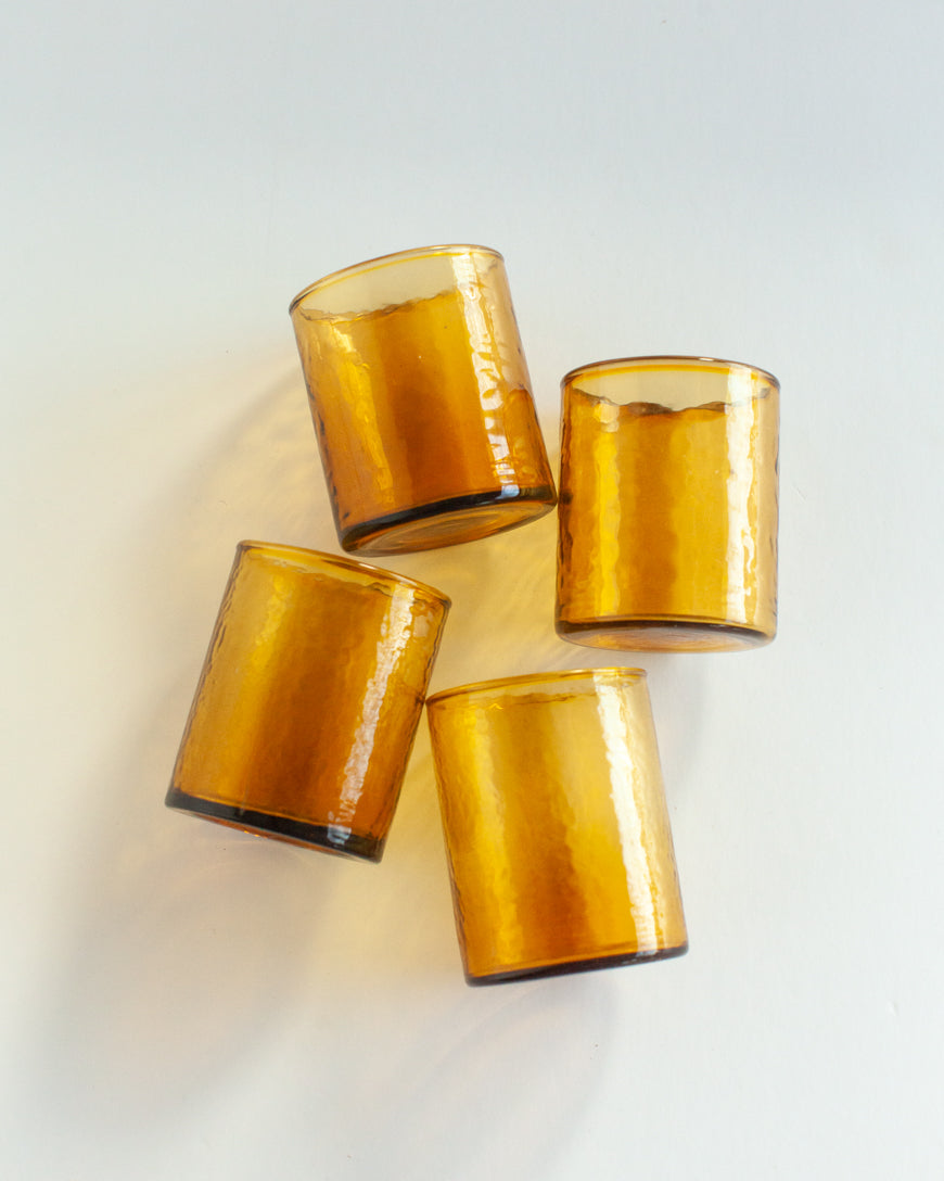 Handblown Hammered Glasses | Set of 4 - 6 oz
