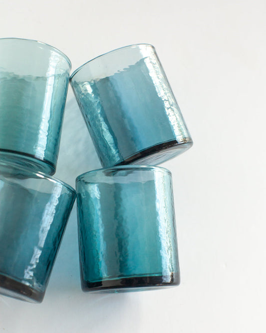 Handblown Hammered Glasses | Set of 4 - 6 oz