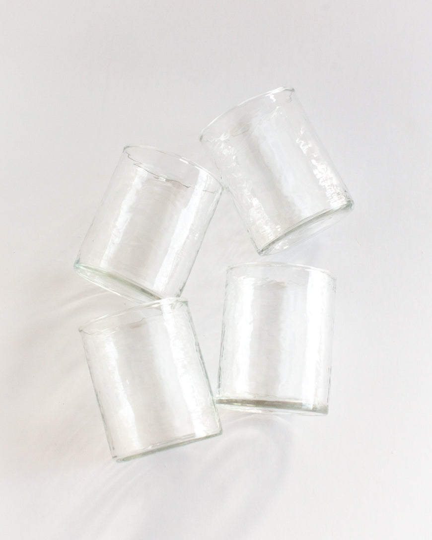 Handblown Hammered Glasses | Set of 4 - 6 oz