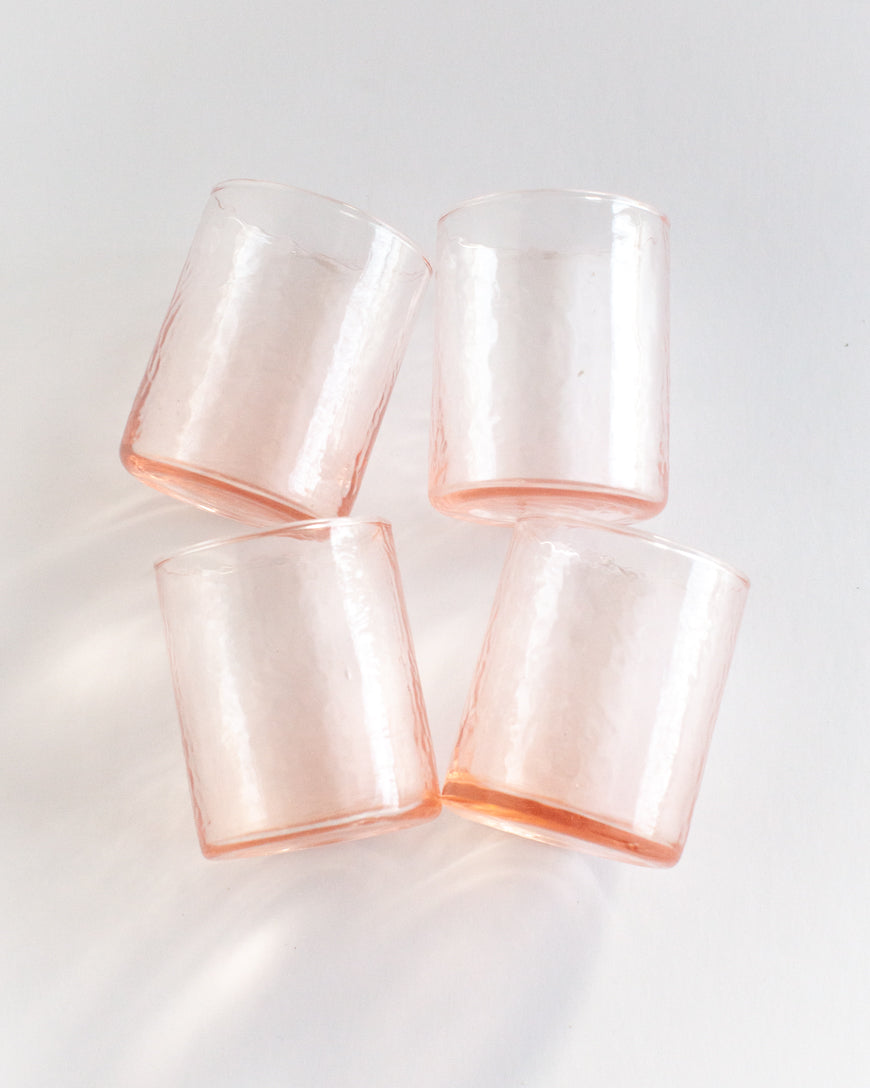Handblown Hammered Glasses | Set of 4 - 6 oz
