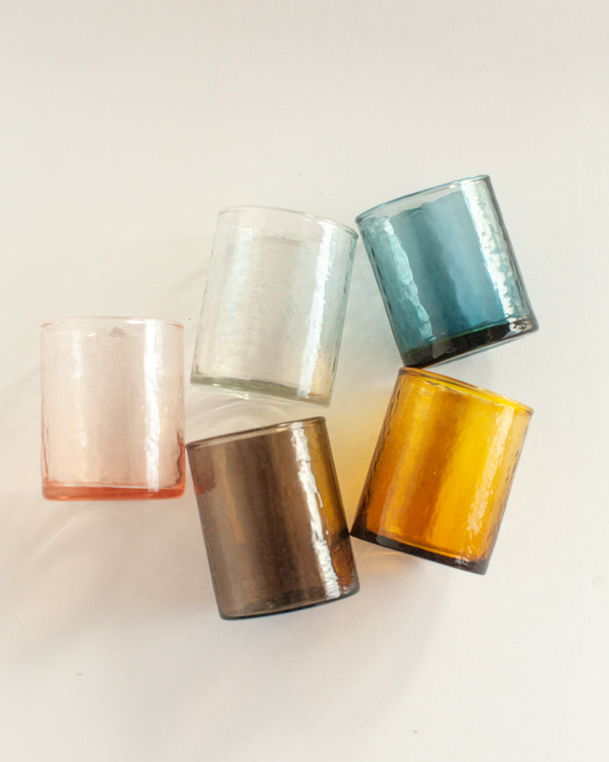 Handblown Hammered Glasses | Set of 4 - 6 oz
