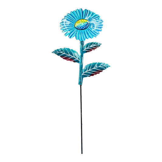 Roodlet Turquoise Flower Garden Stake