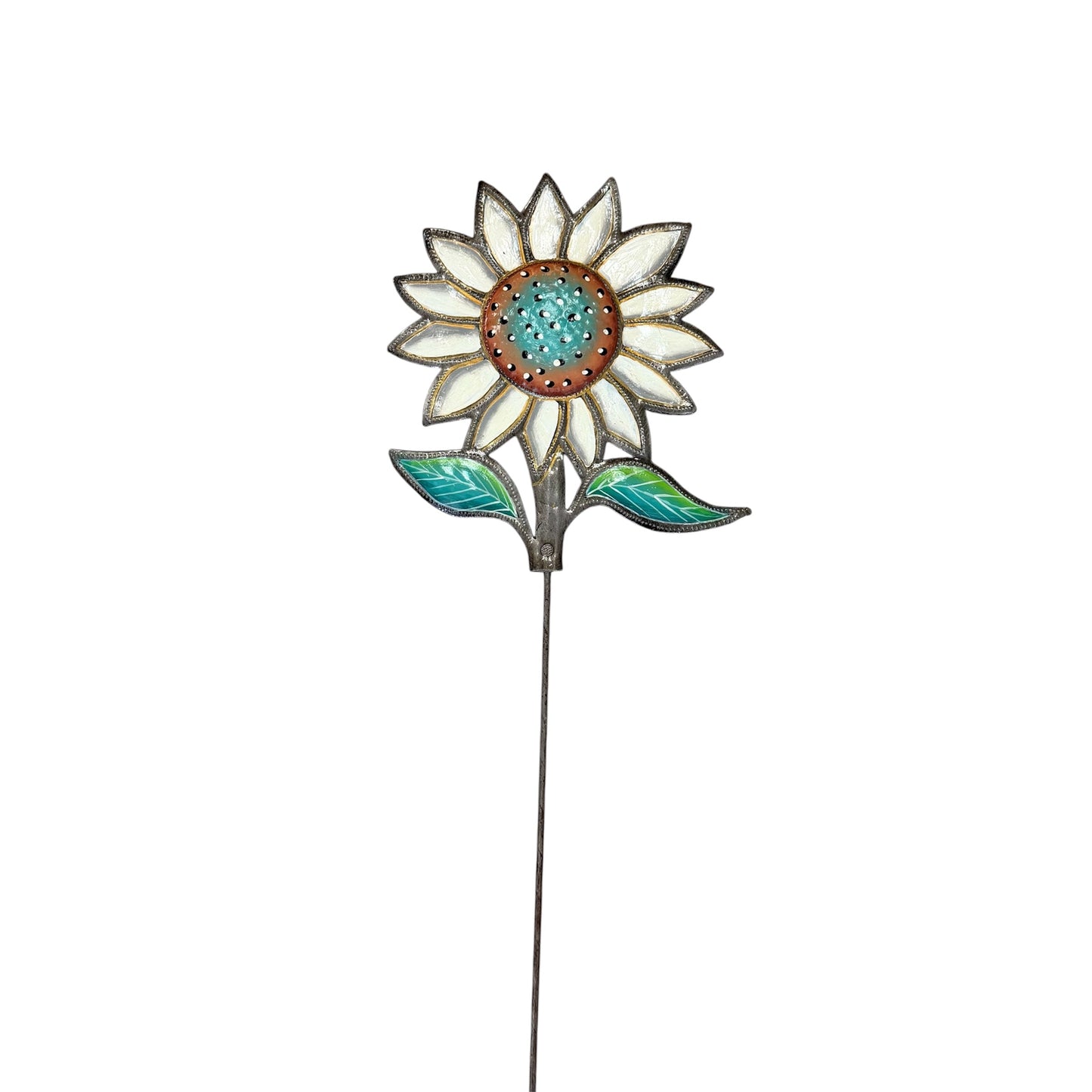 Daisy Garden Stake- White/Blue