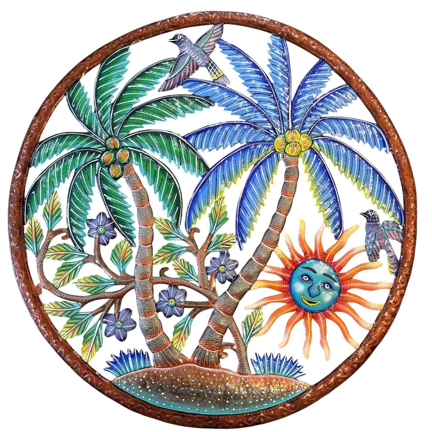 Jumbo Palm and Orange Sun