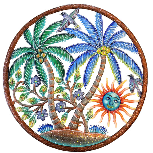 Jumbo Palm and Orange Sun