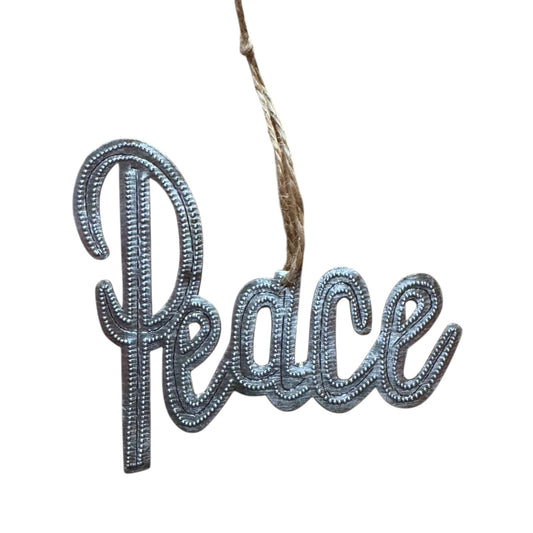 Peace Ornament- Cursive