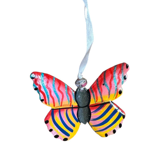 Butterfly Ornament - Red/Orange