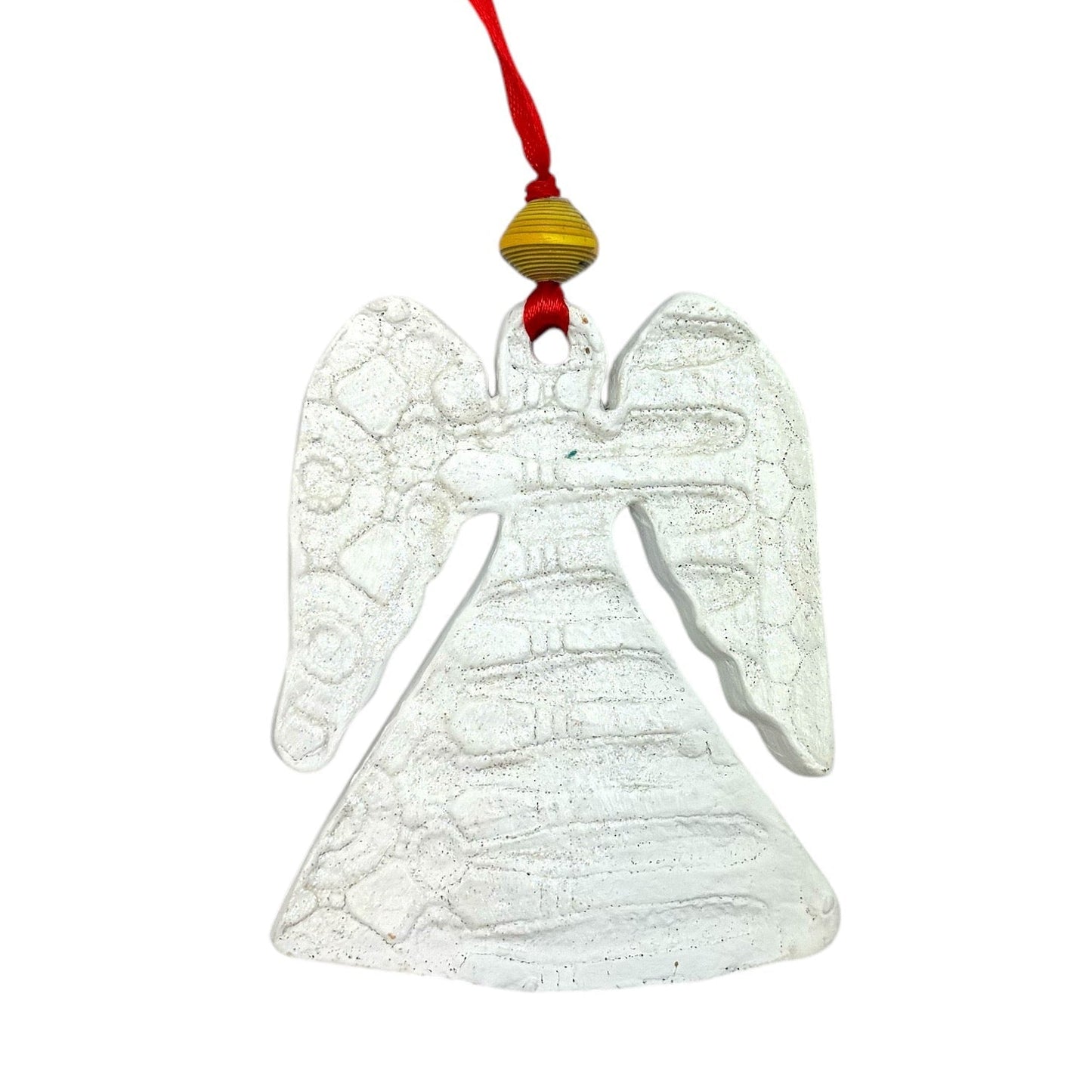 Ceramic Angel Ornament - Glitter White