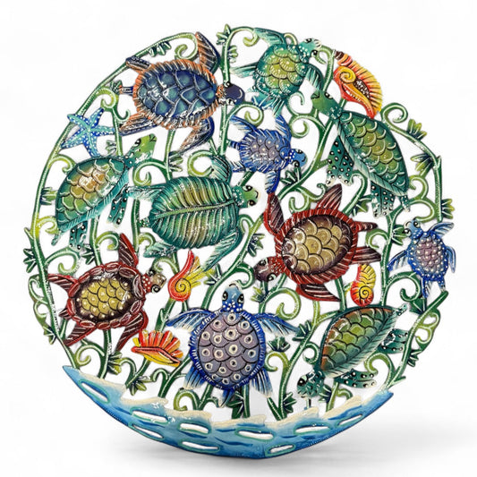 Large Jewel Tone Turtles Swimming