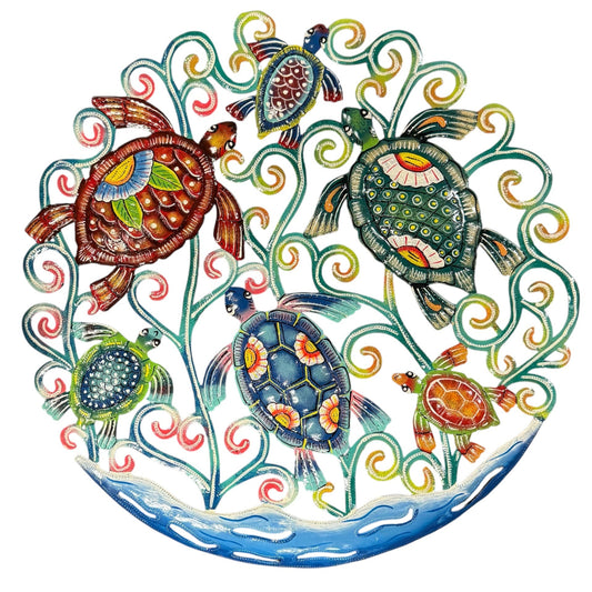 Large Floral Turtles Swimming