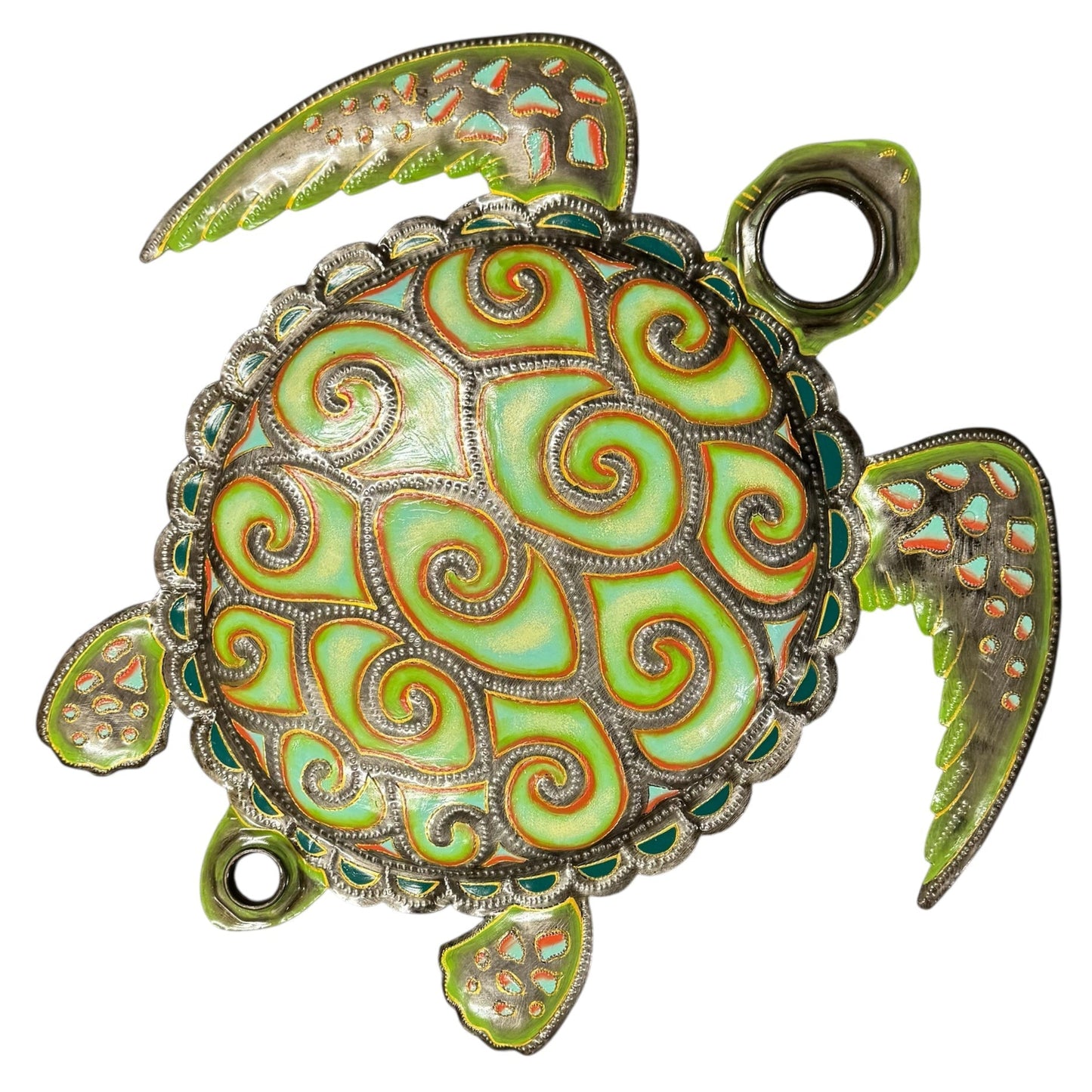 Orilien Turquoise/ Green Oil Drum Top Turtle