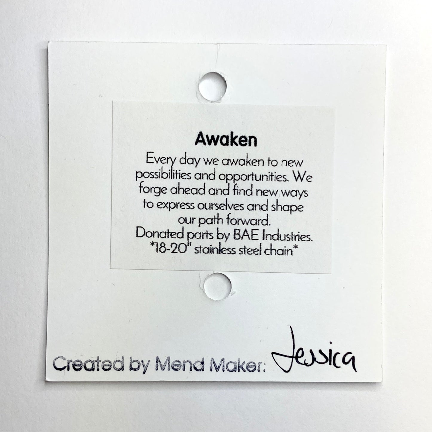 Awaken Necklace | Salvaged Steel Auto Part | Adjustable Stainless Steel Chain