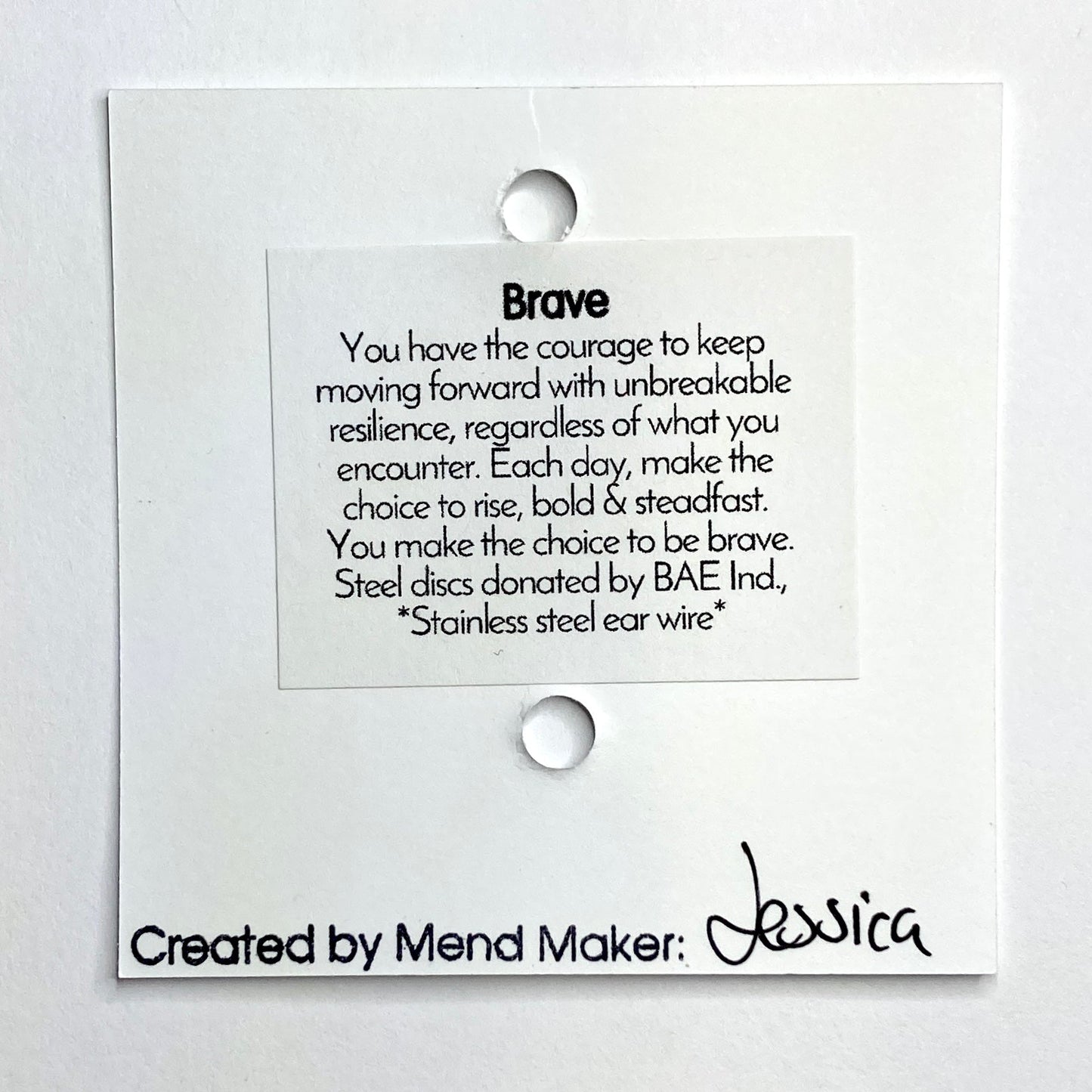 Brave Earrings | Repurposed Steel Automotive Parts | Stainless Steel Ear Wire