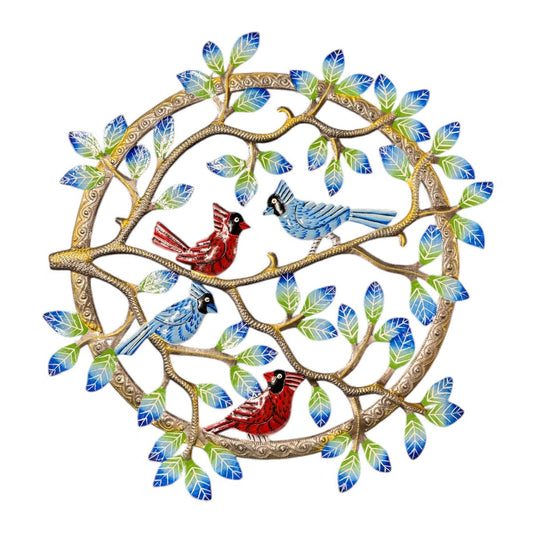 Cardinals and Jays in Tree