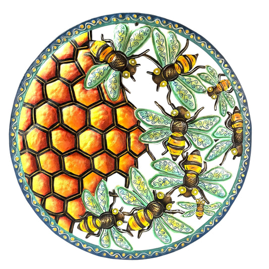 Painted Honeycomb Bee Round