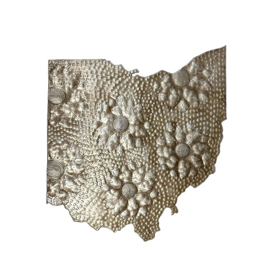 Medium Ohio Floral Metal Art