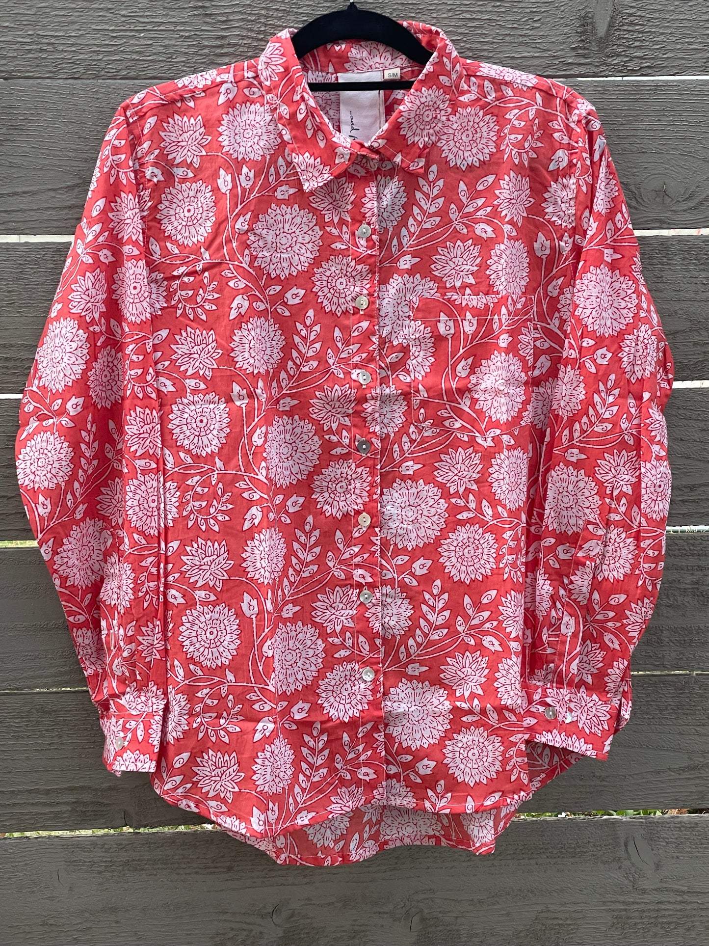 Good Boyfriend Shirt - Hydrangea Beauty Papaya
