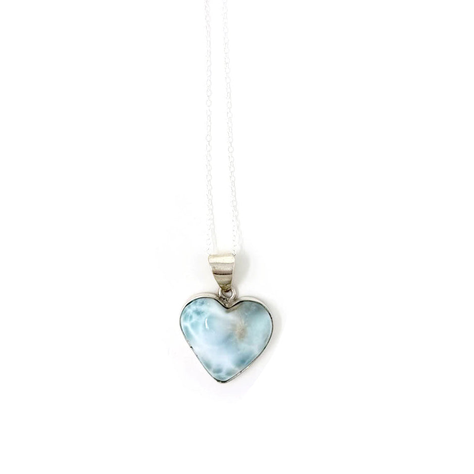 Larimar Heart Pendant - One of a Kind