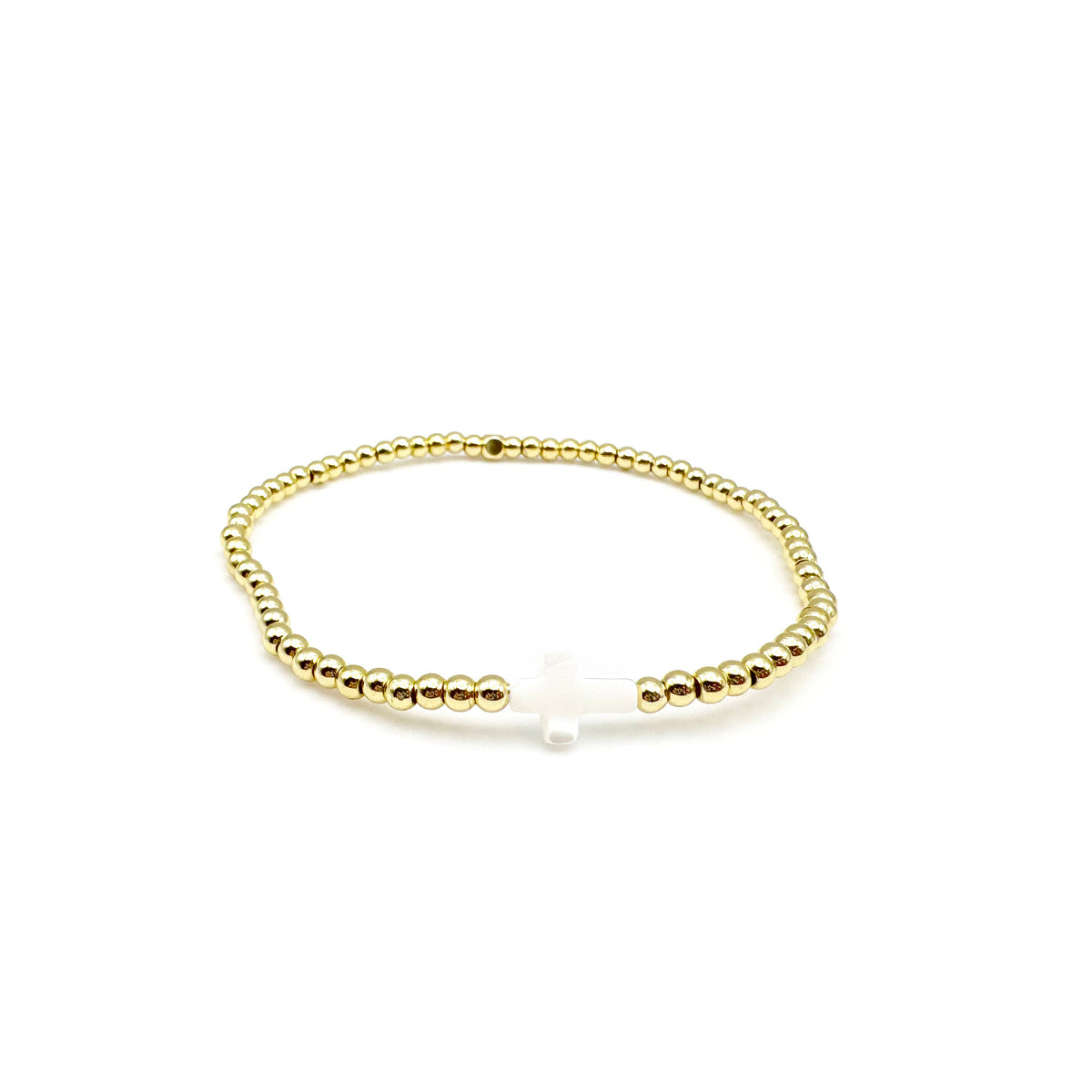 Mother of Pearl Cross Bracelet