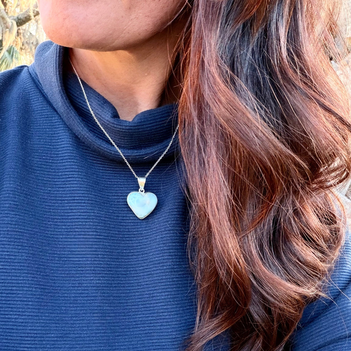 Larimar Heart Pendant - One of a Kind