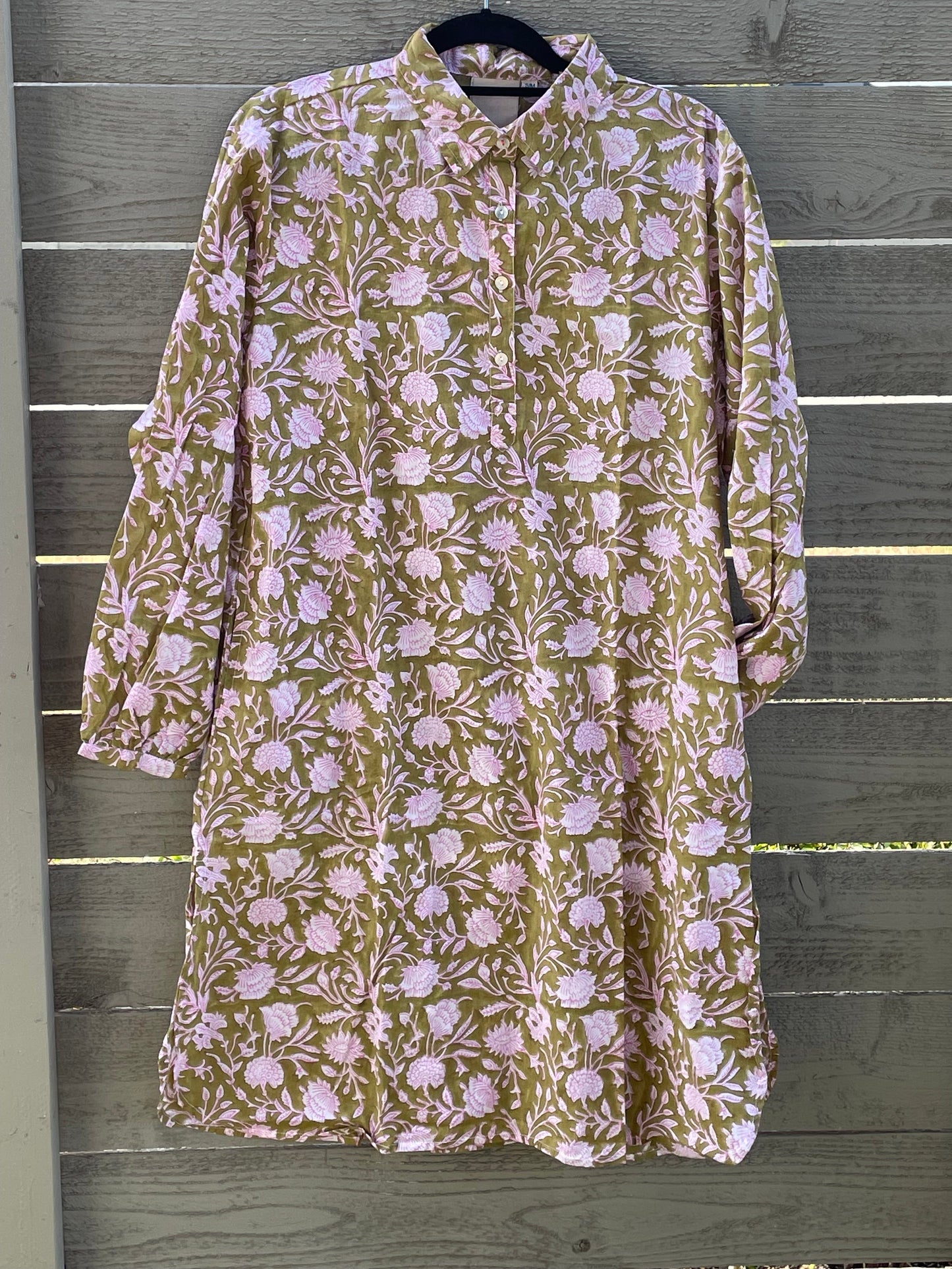 Good Boyfriend ShirtDress - Floral Escape Olive Oil/Lavender