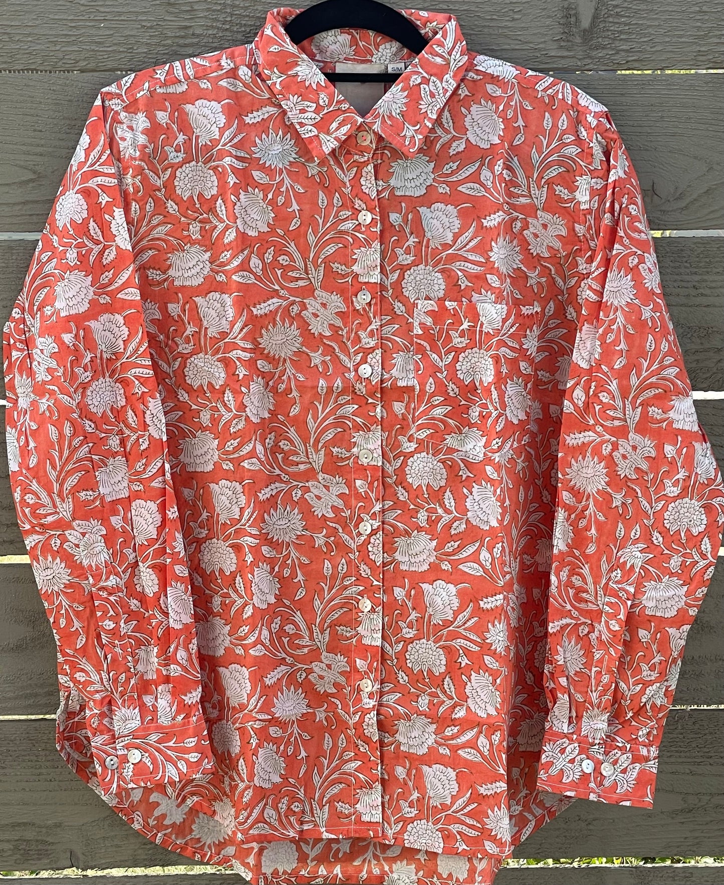 Good Boyfriend Shirt - Floral Escape Papaya and Olive