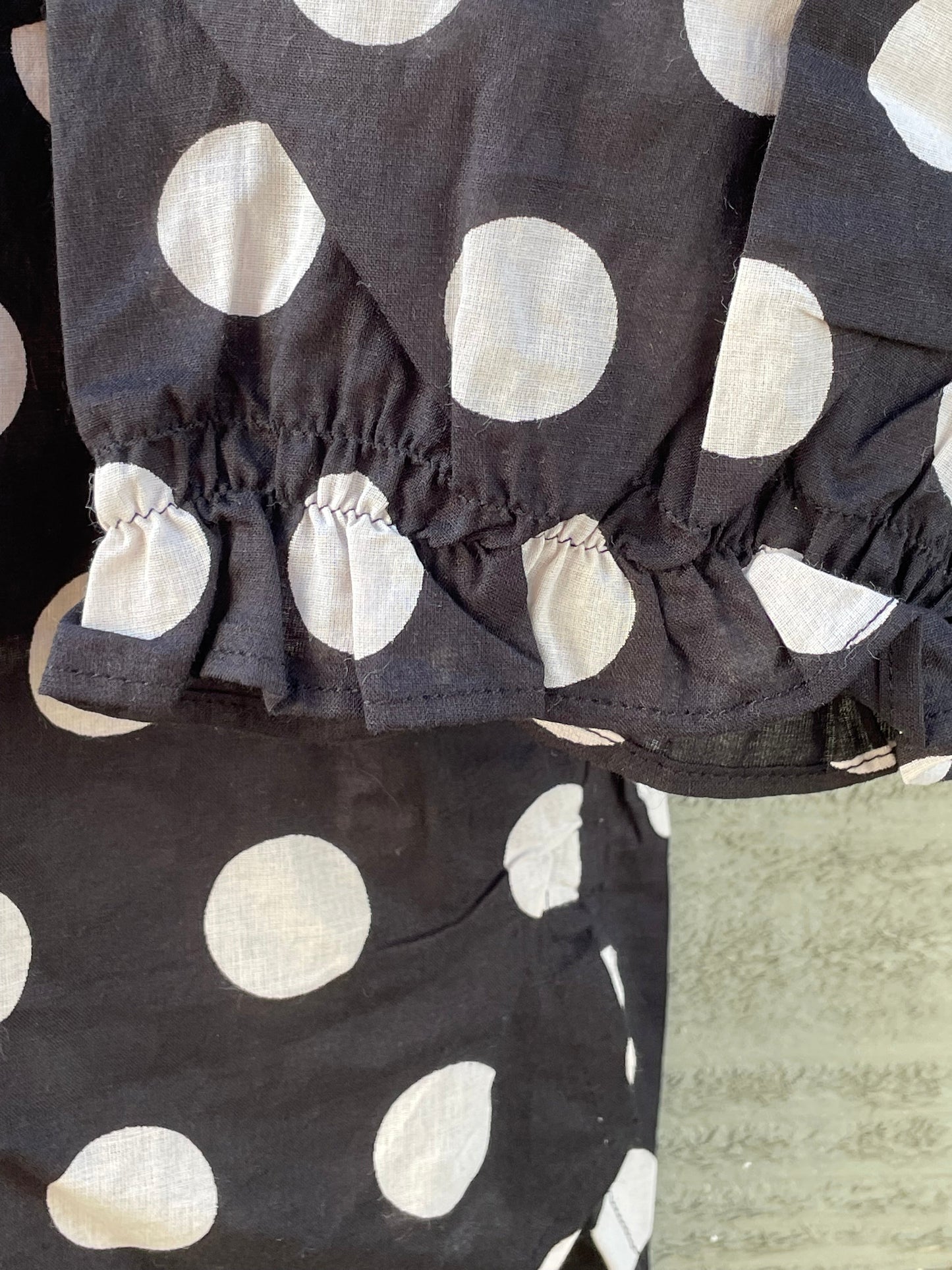 Good Girlfriend Shirt with Ruffle Trim - True Dot Black