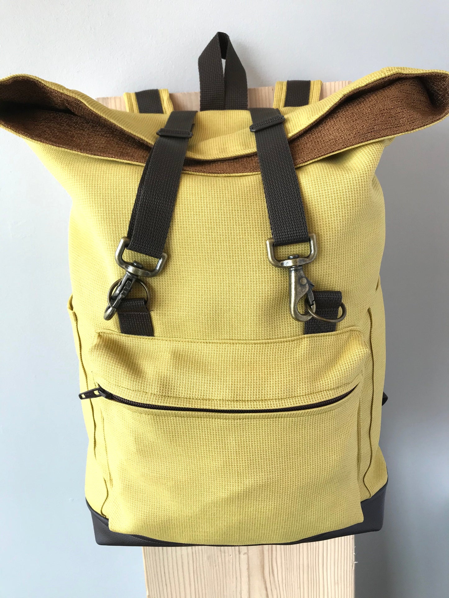 Fold-over Backpack - Vegan Leather Bottom