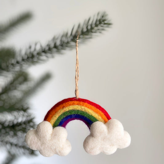 Felt Ornament - Rainbow with cloud