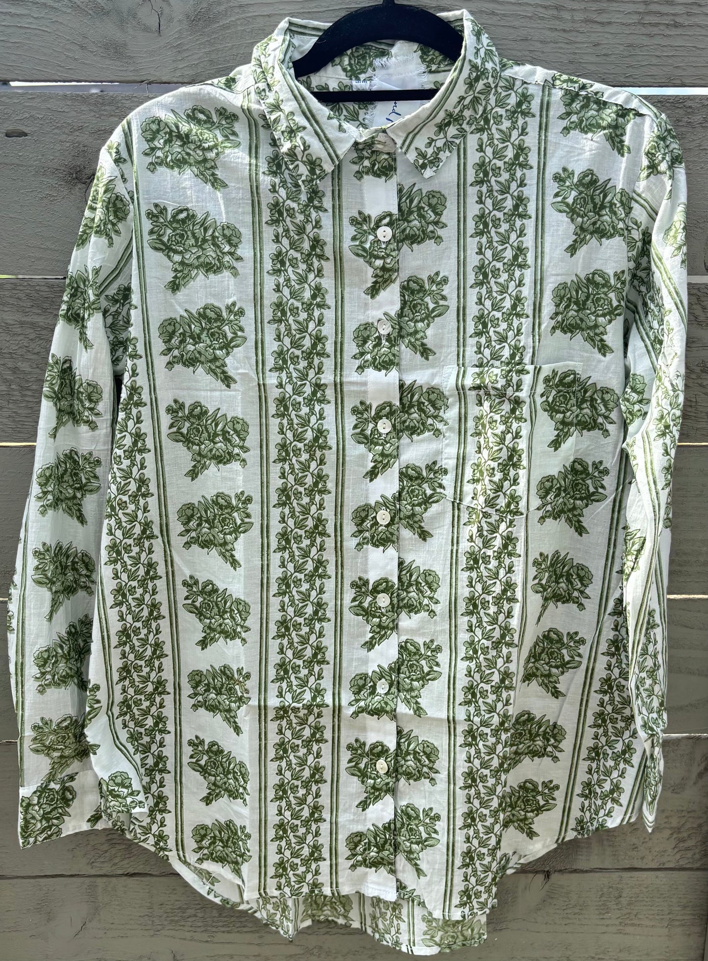 Good Boyfriend Shirt - Chatsworth Trellis Green