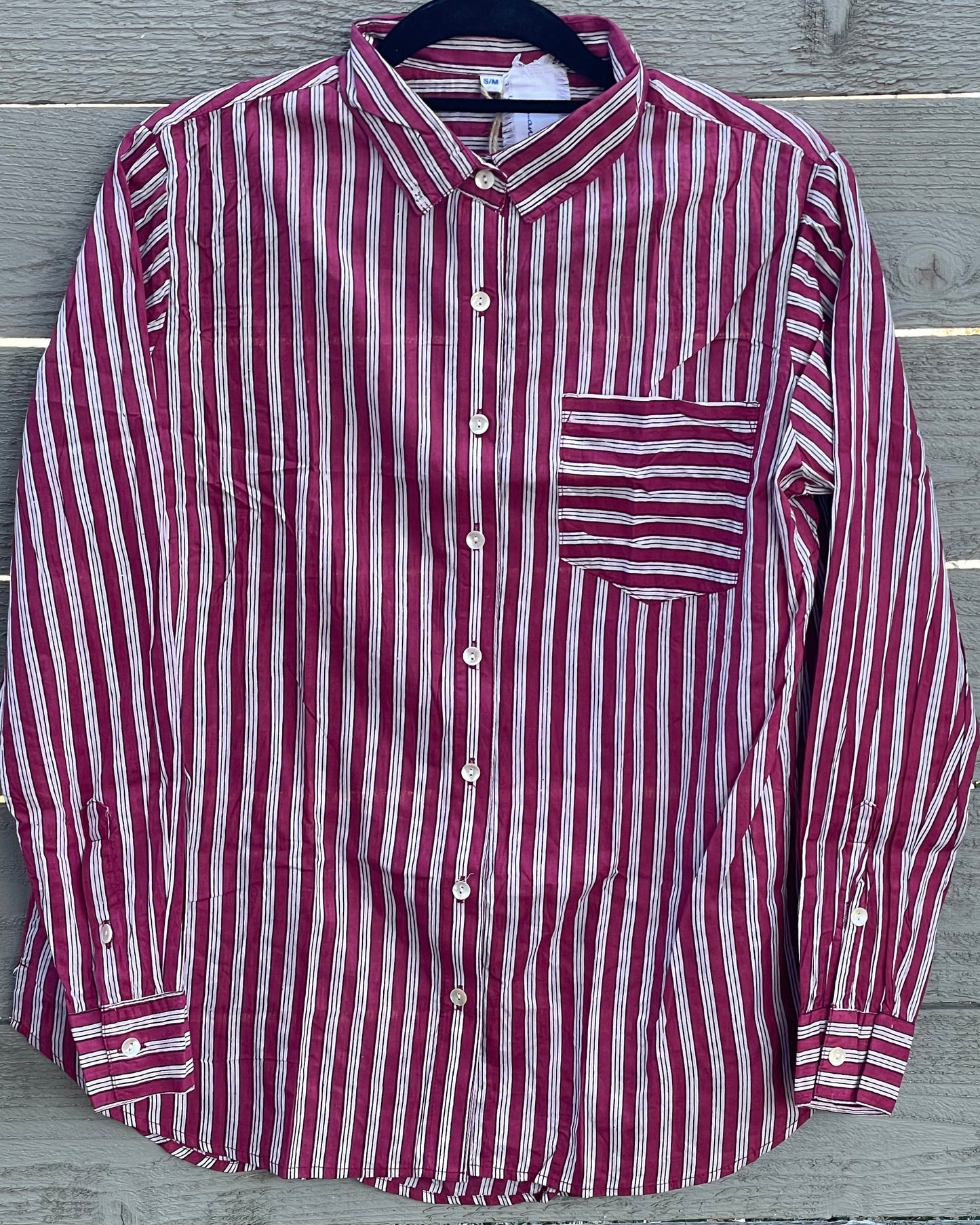 Good Boyfriend Shirt - Tuscan Stripe Plum